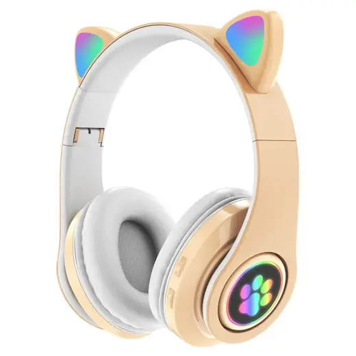 Goodbuy Paws wireless headsets for kids | bluetooth 5.0 gold color