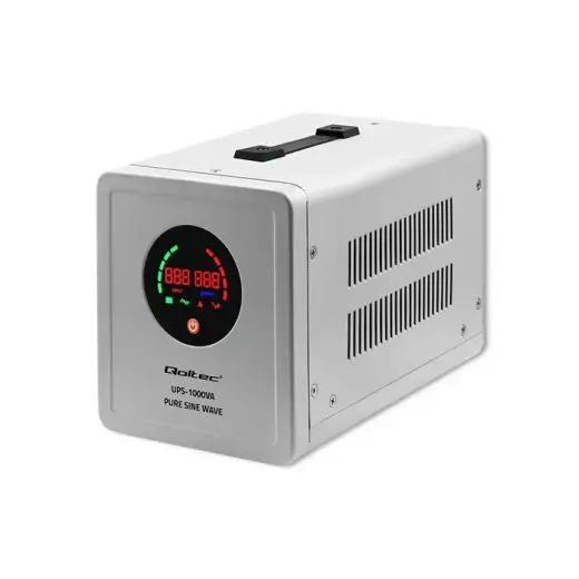 Qoltec Uninterruptible power supply Pure Sine Wave UPS | 1000VA | 700W | Grey