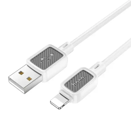 HOCO X108 duomenų perdavimo ir įkrovimo laidas | USB-A į Lightning | 12W | 1m | baltas