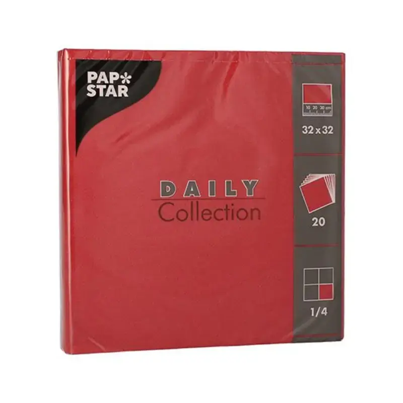 Papstar Napkins 3-ply, 20 pcs, burgundy