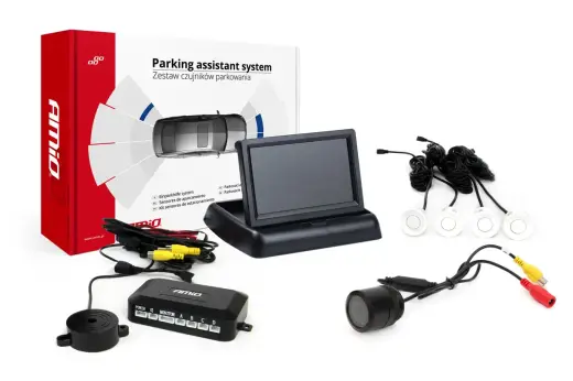 Parking assistant system TFT02 4,3" with HD-301-IR 4 sensors white