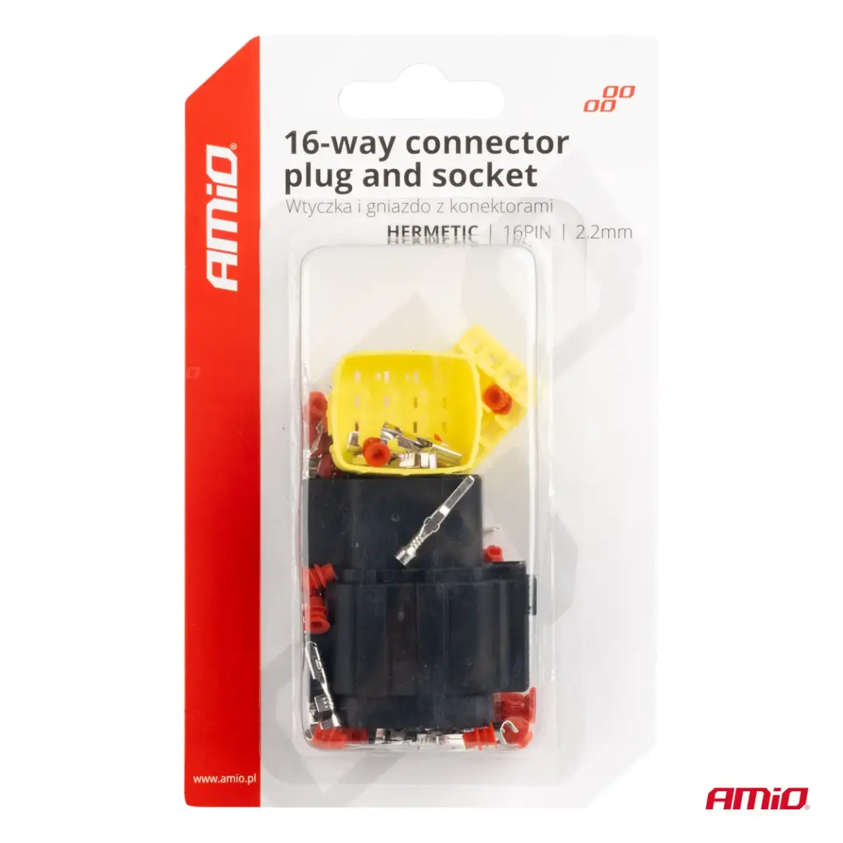 Connector plug and socket set 16 PIN 2.2mm AMIO-04353