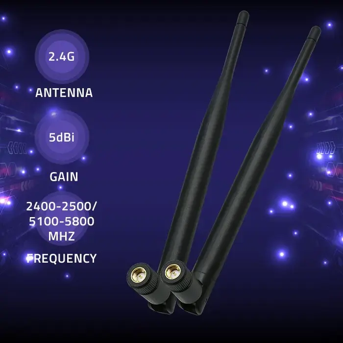 Qoltec Wi-Fi antenna 2.4/2.5 GHz | 5.1/5.8 GHz | 5dBi | omnidirectional | Indoor