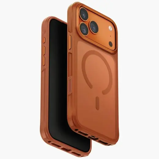 UNIQ Veren phone case with MagSafe support for iPhone 17 Pro orange