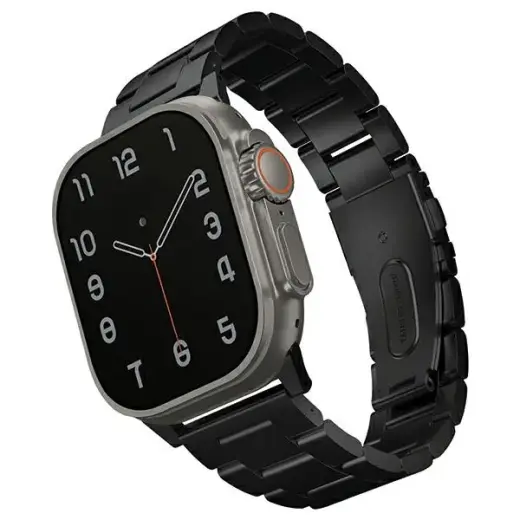 UNIQ Osta išmaniojo laikrodžio dirželis Apple Watch (42/44/45/49 mm) | nerūdijantis plienas | juodas