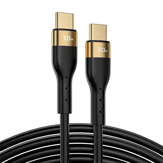 Joyroom Liquid Silicone USB Type C - USB Type C charging | data cable PD 100W 3m black (S-3050N18-10)