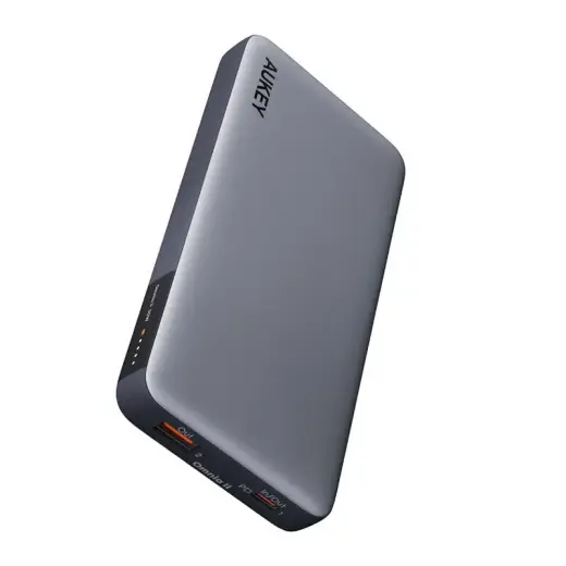 Aukey PB-Y41 внешний аккумулятор (powerbank) | 10000 mAh | 30W | USB-A, USB-C | серый
