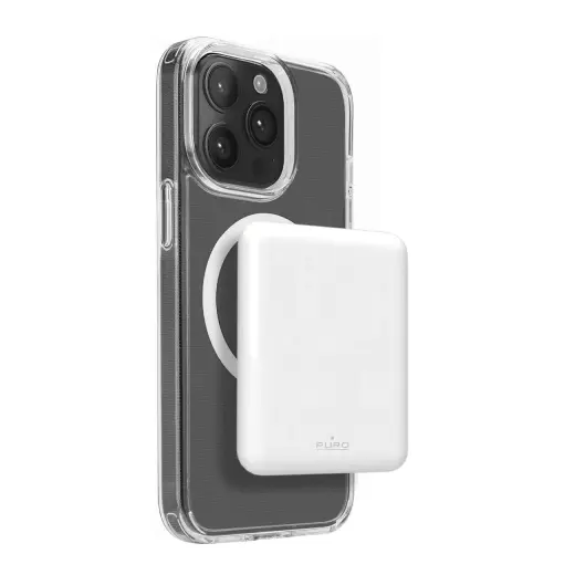 Puro Power Mag ārējais akumulators (powerbank) | 5000 mAh | 20W | USB-C, MagSafe | balts