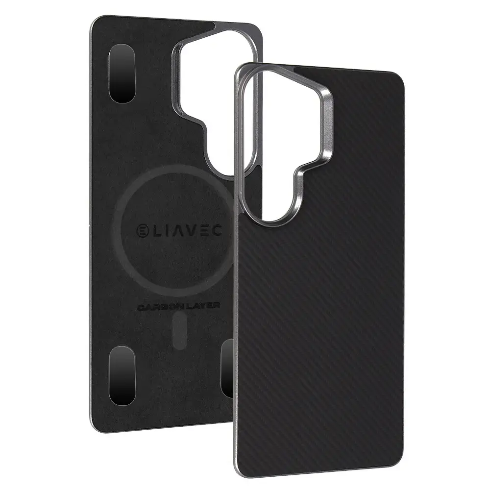 Liavec Carbon Layer maciņš ar MagSafe atbalstu telefonam Samsung Galaxy S26 Ultra (S948) melns