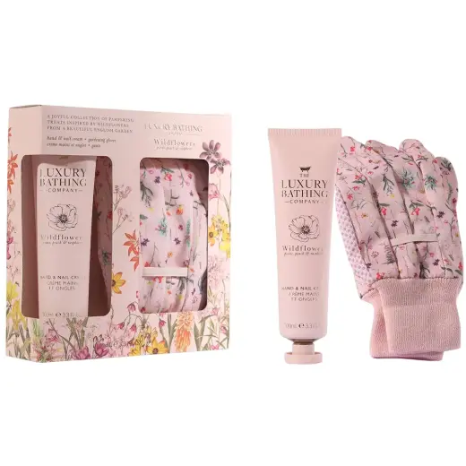 Set The Luxury Bathing Company: Wildflowers, Moisturizing, Hand Cream, 100 ml + Wildflowers, Gardening, Synthetic Gloves, For Women, 2 pcs