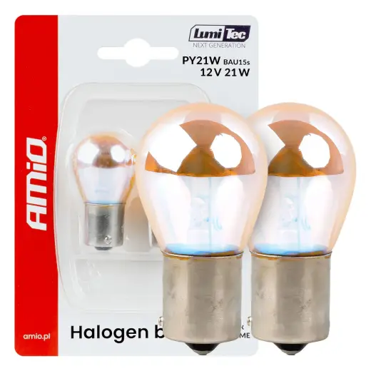 Halogen bulbs PY21W 12V21W BAU15S LumiTec AMBER CHROME 2 pcs. AMIO-04627