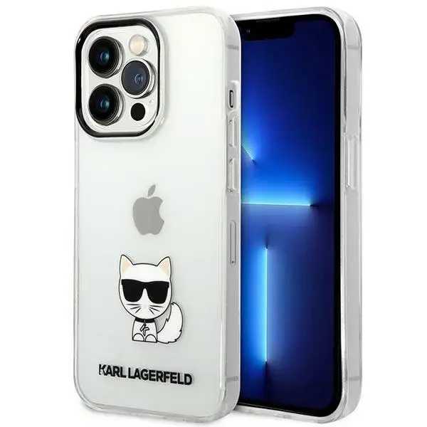 Karl Lagerfeld Choupette Logo Case for iPhone 14 Pro Max Transparent