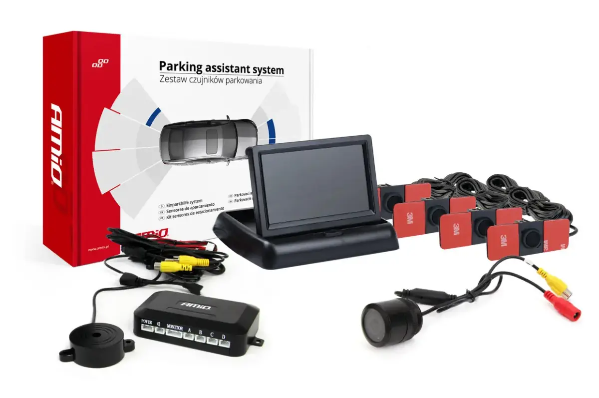 Parking assistant system TFT02 4,3" with HD-301-IR 4 sensors black inside mount