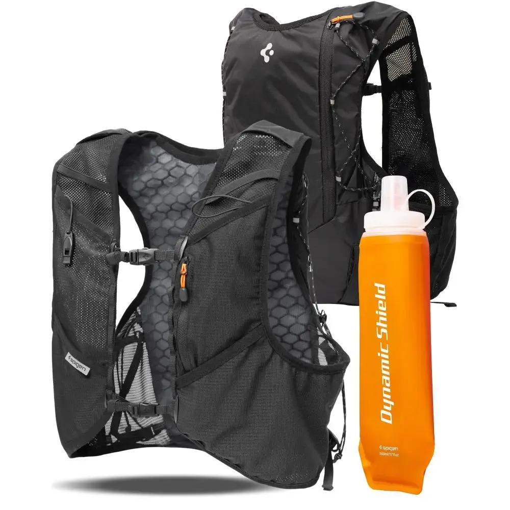 SPIGEN A721 DYNAMIC SHIELD RUNNING VEST ACTIVE (M-L) + SOFT FLASK BLACK