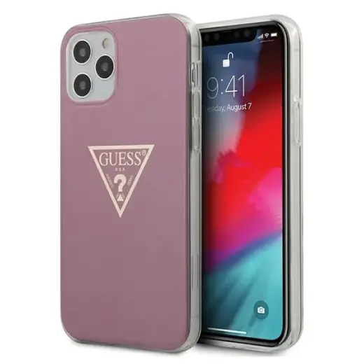 Guess GUHCP12MPCUMPTPI iPhone12|12 Pro 6,1" pink hardcase Metallic Collection