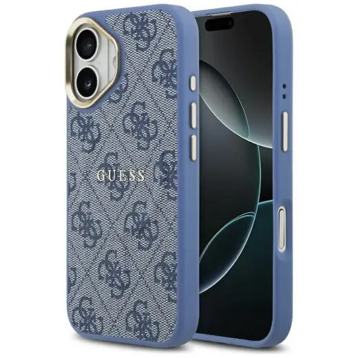 Guess 4G PU Classic Logo MagSafe Case for iPhone 17 - Blue