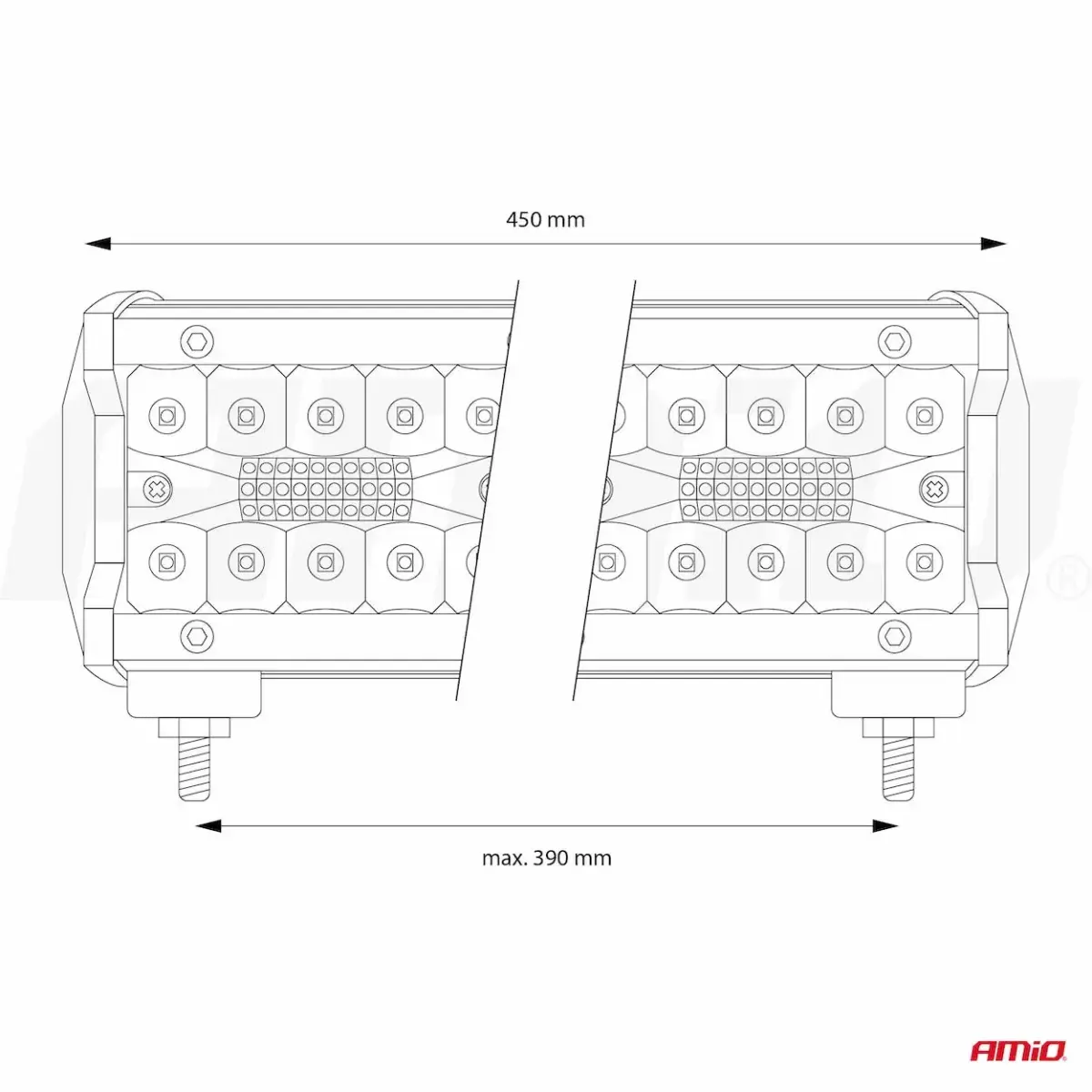 Working LED light bar AWL27 120LED 450x74 360W COMBO 9-36V