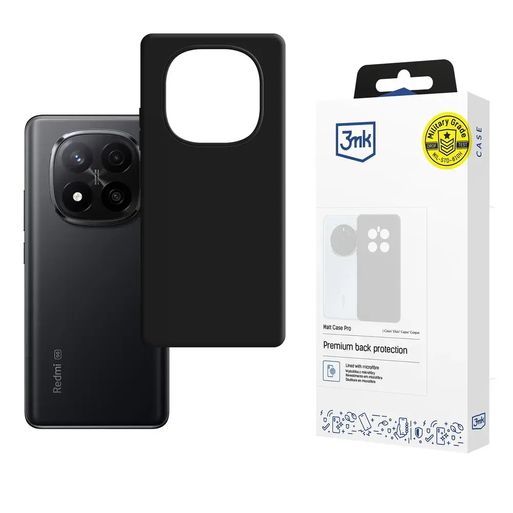 3mk Matt Case Pro case for Xiaomi Redmi Note 15 5G - black