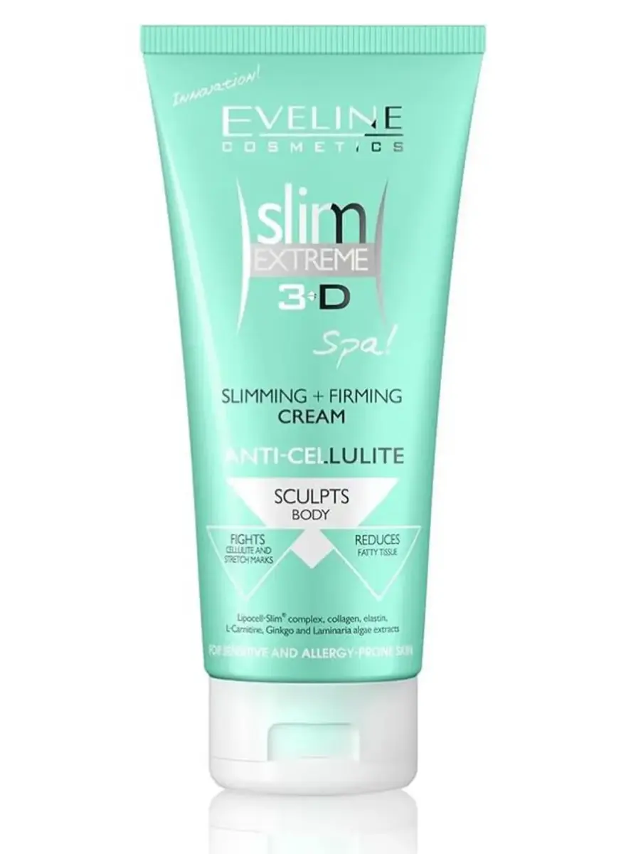 Eveline Cosmetics, Slim Extreme 3D, Anti-Cellulite & Slimming, Body Cream, Legs, buttocks, hips, abdomen, arms, Apply daily, 250 ml