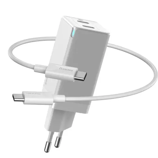 Baseus quick charger GaN2 USB-C -> USB-C 45W EU white