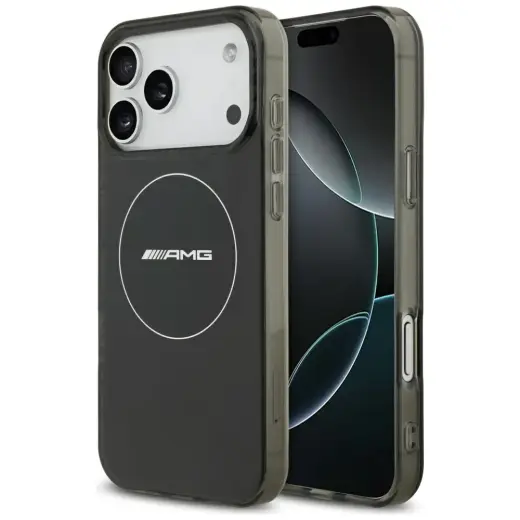 AMG Double Layer clear Smocked telefoniümbris MagSafe toega seadmele iPhone 17 Pro Max must