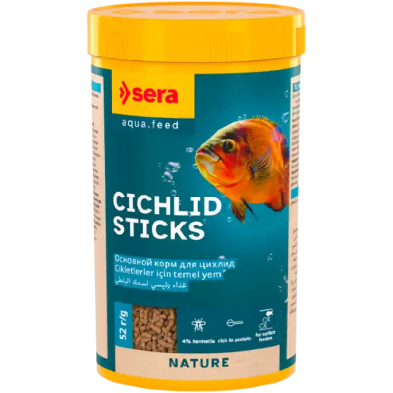 Barība zivīm : Sera Cichlids Sticks 1000ml (210g)