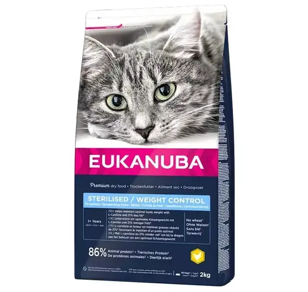 Sausā barība kaķiem - Eukanuba CAT Adult STERILISED | WEIGHT CONTROL Chicken 2 kg