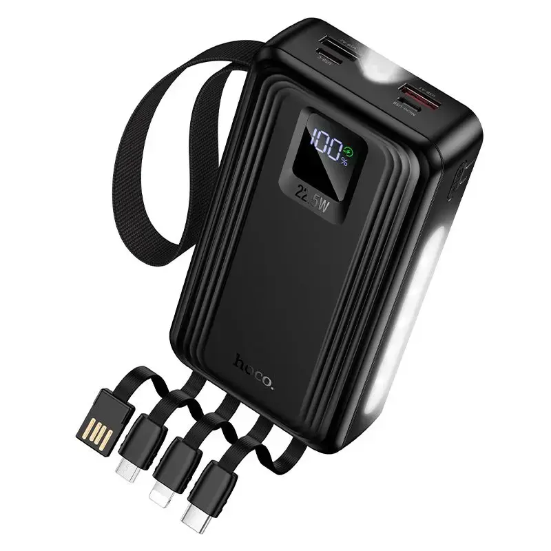 Hoco J173 Jingyao Power Bank | 20,000 mAh | 22.5W | PD, QC | USB-A, USB-C, Lightning, Micro USB | black