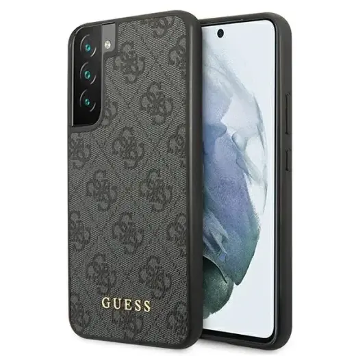 Guess GUHCS22MG4GFGR S22+ S906 szary|grey hard case 4G Metal Gold Logo