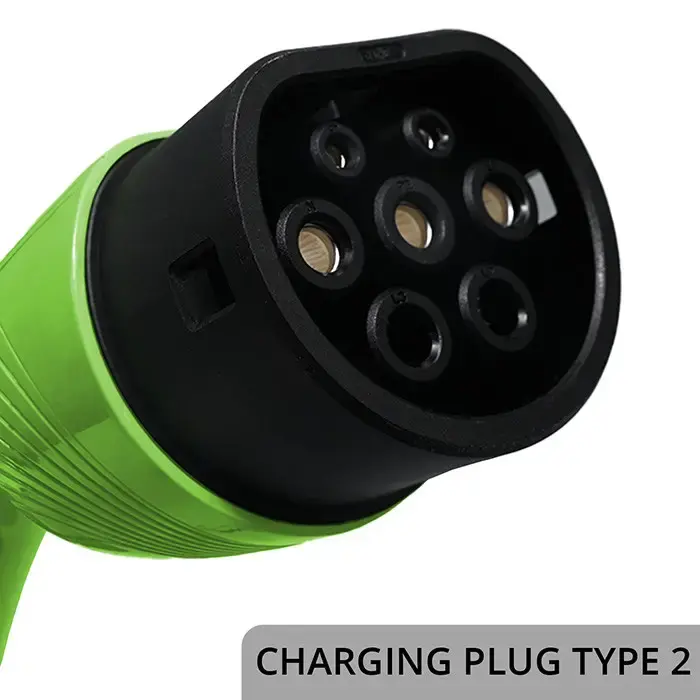 Qoltec Mobile EV Electric Car Charger with 2-in-1 Type 2 Adjustment | 11kW | 400V | CEE 32A | Wifi | TUYA | SMART LIFE | LCD | Portable | 5m