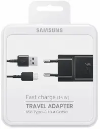 Samsung EP-TA20EBECGWW | Quick Charge 3.0 | 15W Original Travel Adapter + Type-C USB Cable Black (EU Blister)