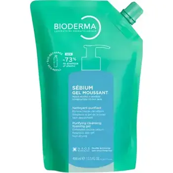 Bioderma Sébium Gel Moussant Purifying And Foaming Gel Refill - Náhradní nálň cisticího pěnivého gelu pro smíšenou až mastnou pleť 400ml