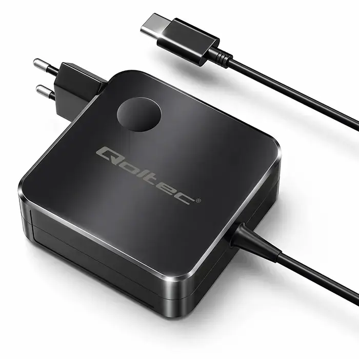 Qoltec tīkla lādētājs | 65W | PD, GaN | USB-C | ar USB-C uz USB-C vadu komplektā