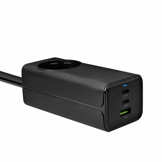 Akyga AK-CH-21 kelioninis įkroviklis | 65W | PD, GaN | USB-C, USB-A | juodas