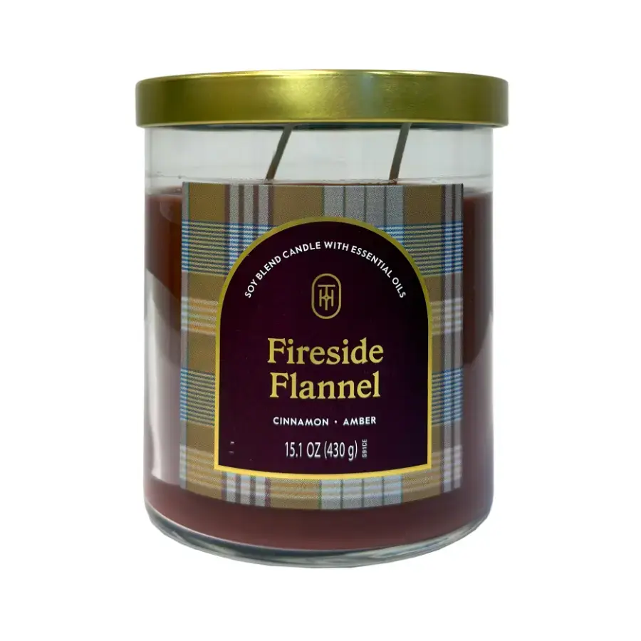 Aromātiskā svece Fireside Flannel 430gr, +/- 50h