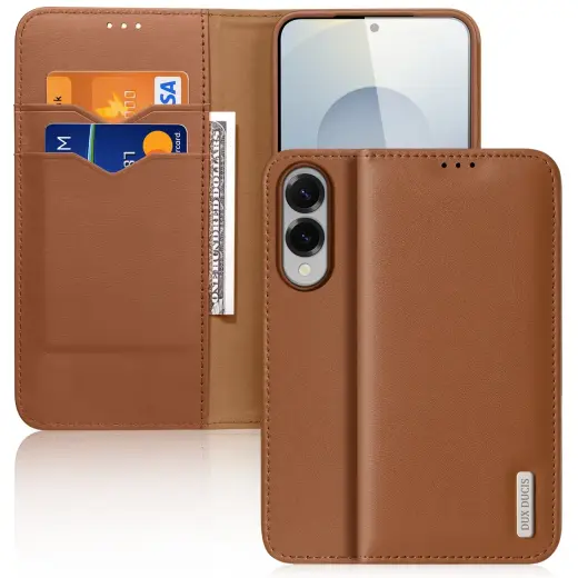 Dux Ducis Чехол-книжка для Samsung Galaxy S25 Edge коричневый