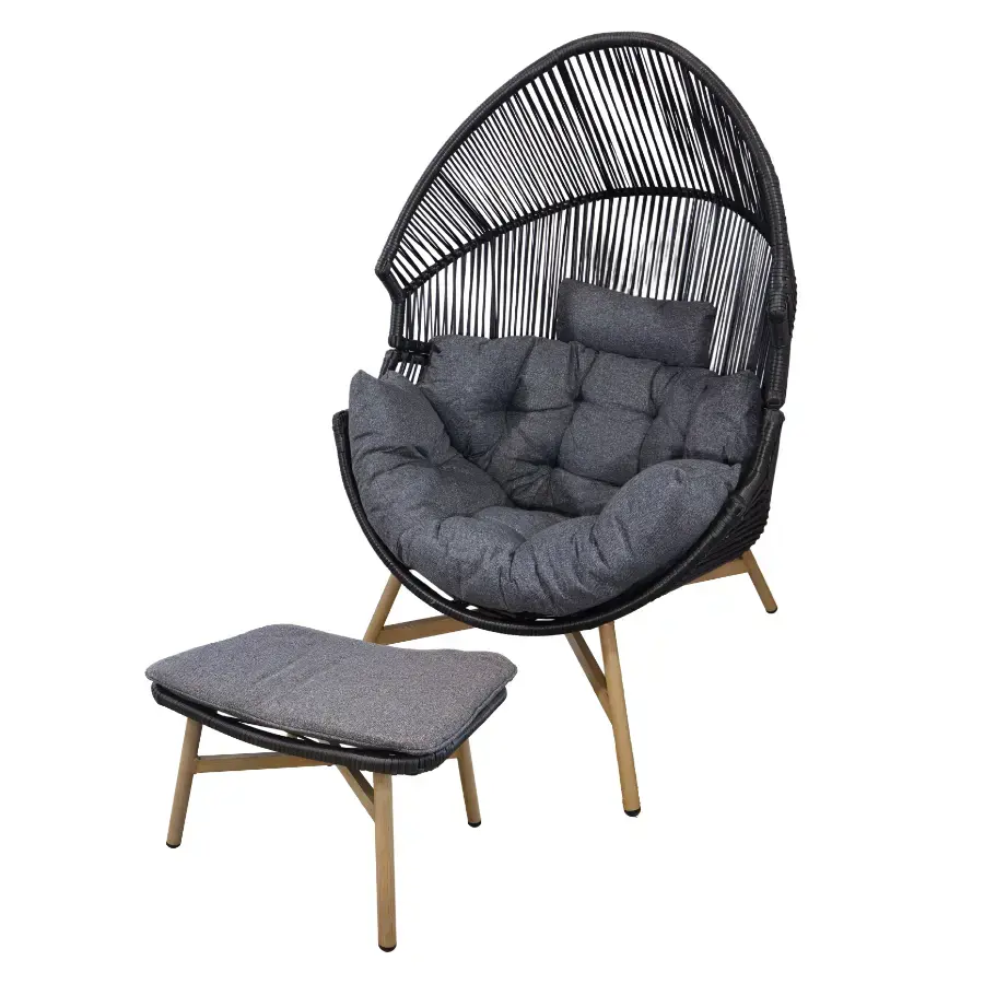 Krēsls atpūtas ar kājas atbalstu 48x63x37.5cm/98x100x142cm