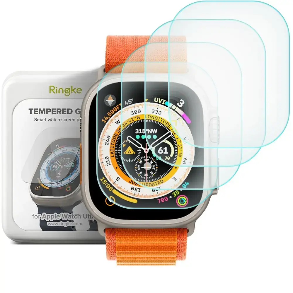 RINGKE ID FC RŪDĪTS STIKLS 4 GAB. APPLE WATCH ULTRA 1 | 2 (49 MM) CAURSPĪDĪGS
