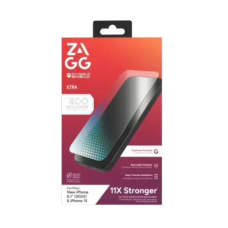 ZAGG InvisibleShield Glass XTR4 kaitseklaas grafeeni ja sinise valguse filtriga iPhone 15|16 telefonile