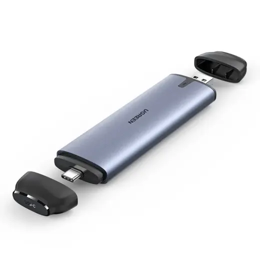 UGREEN CM298 M.2 SATA to USB-C 3.1 and USB-A adapter (grey)