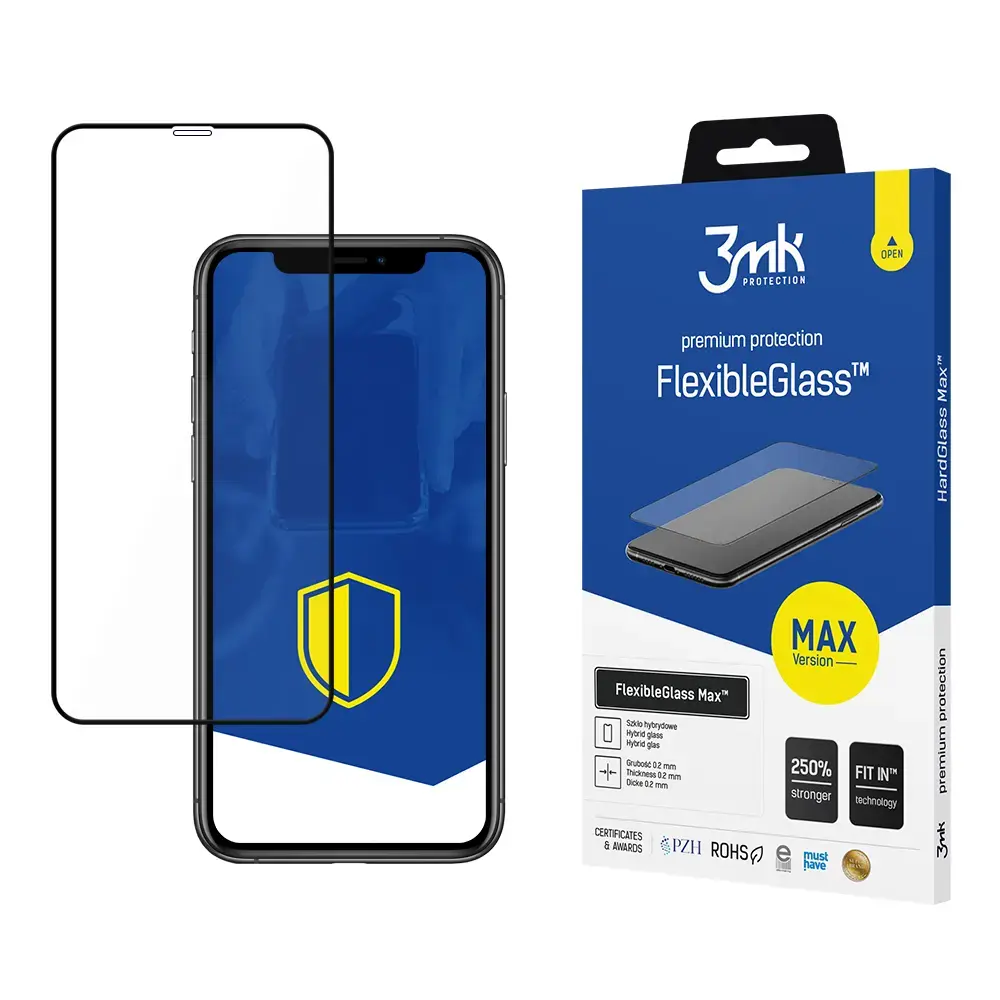 Apple iPhone X Black - 3mk FlexibleGlass Max™ screen protector