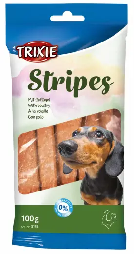 Gardums suniem - Trixie Stripes with poultry, 10 gab., 100 g.