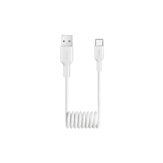Puro Spiral PUCAC10WSPWHI data transfer and charging cable | USB-A to USB-C | 10W | 1m | white
