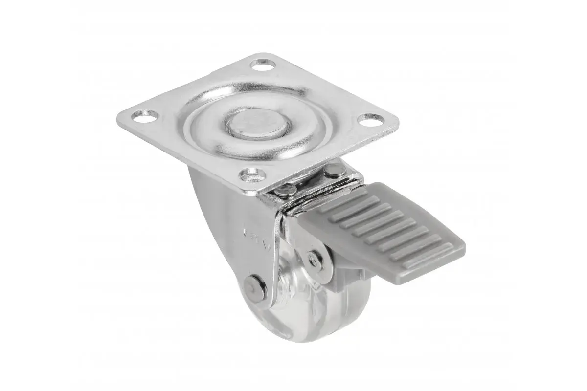 Mēb.ritentiņš 35mm ar bremzi caurspīdīgs