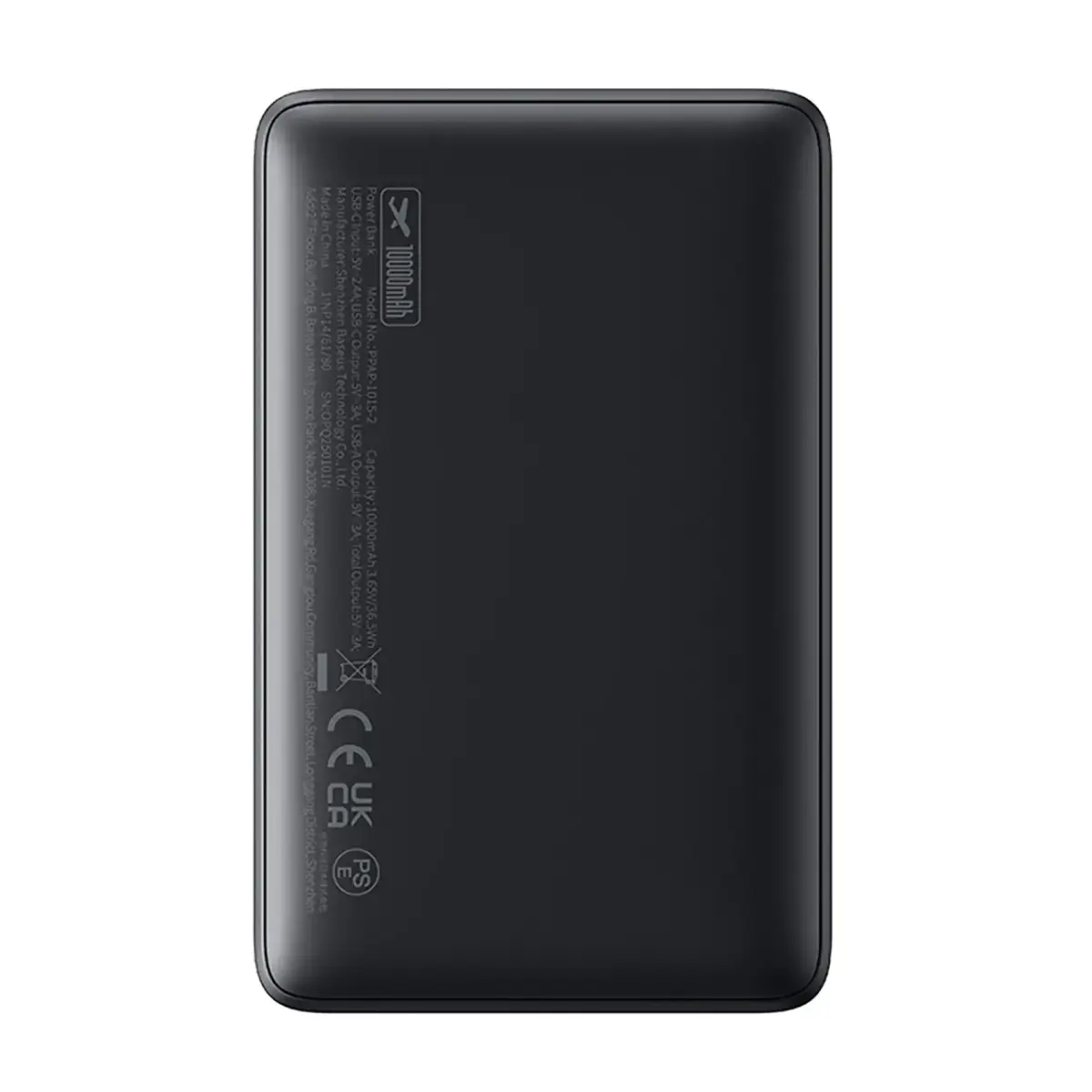 Baseus EnerFill FP11 Power Bank 10000mAh 15W (with black Simple USB-C - USB-C 20V/3A 30cm cable) - black