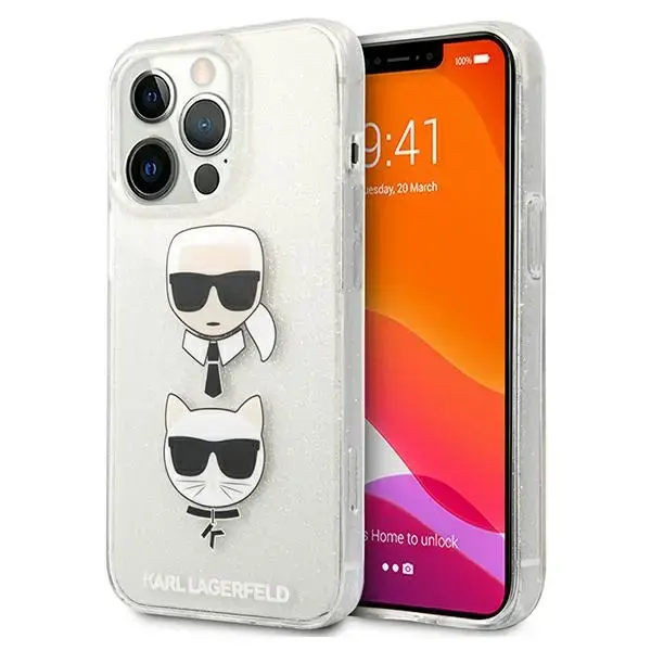Karl Lagerfeld KLHCP13LKCTUGLS iPhone 13 Pro | 13 6,1" silver hardcase Glitter Karl`s & Choup