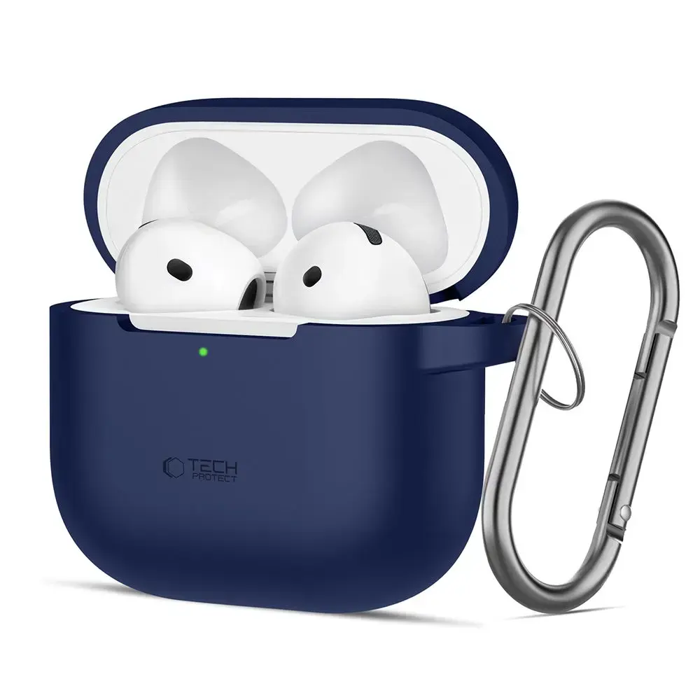 Tech-Protect Silicone Hook Case for AirPods 4 - Navy Blue