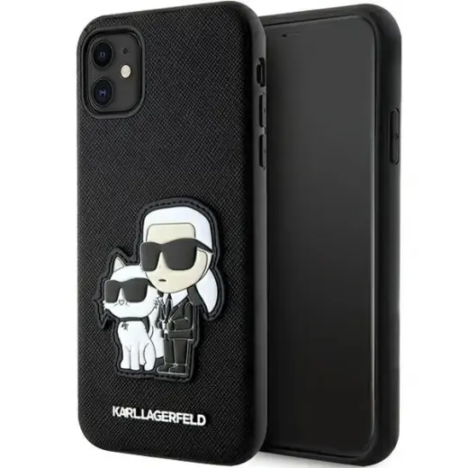 Karl Lagerfeld PU Saffiano Karl and Choupette NFT чехол для телефона iPhone 11 чёрный