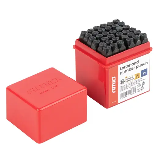 Letter and number punch 6mm 1/4" 36el. AMIO-04935