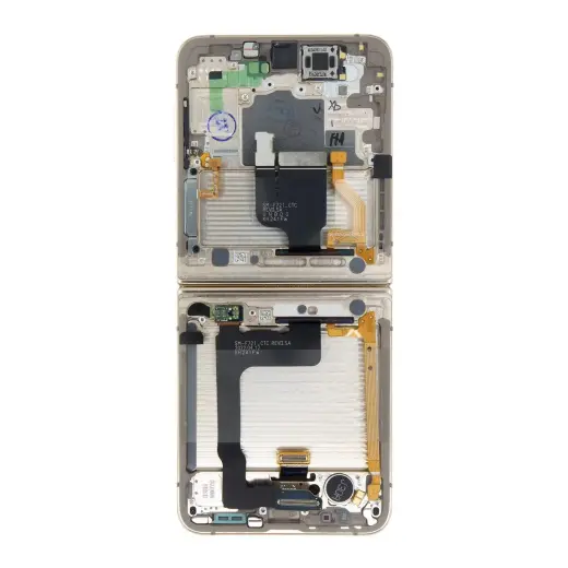 LCD display + Touch Unit + Front Cover Samsung F721 Galaxy Z Flip 4 5G Gold (Service Pack)